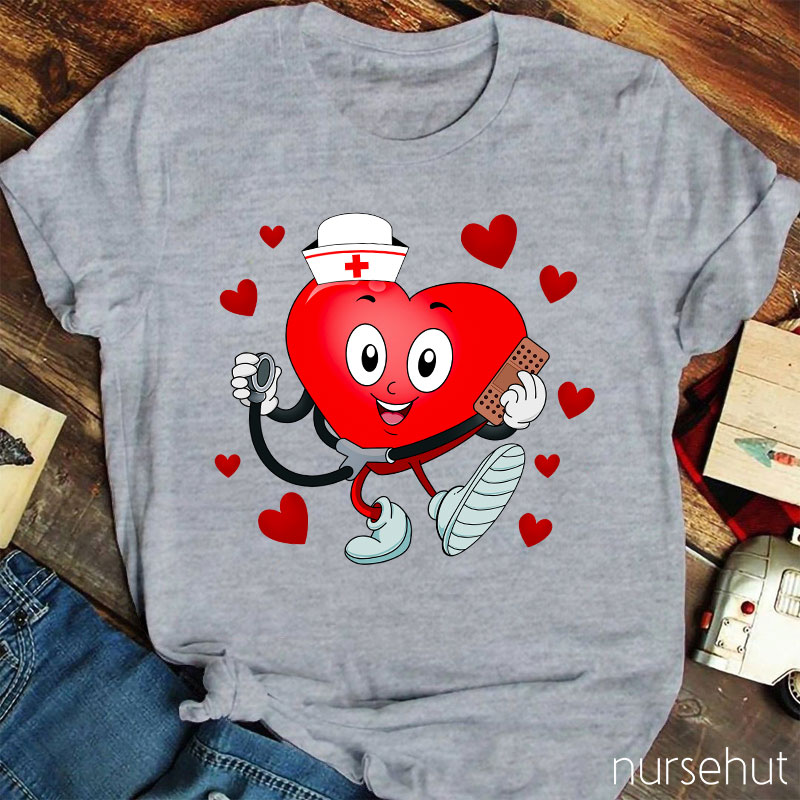 Valentine Nurse Vibes Nurse T-Shirt