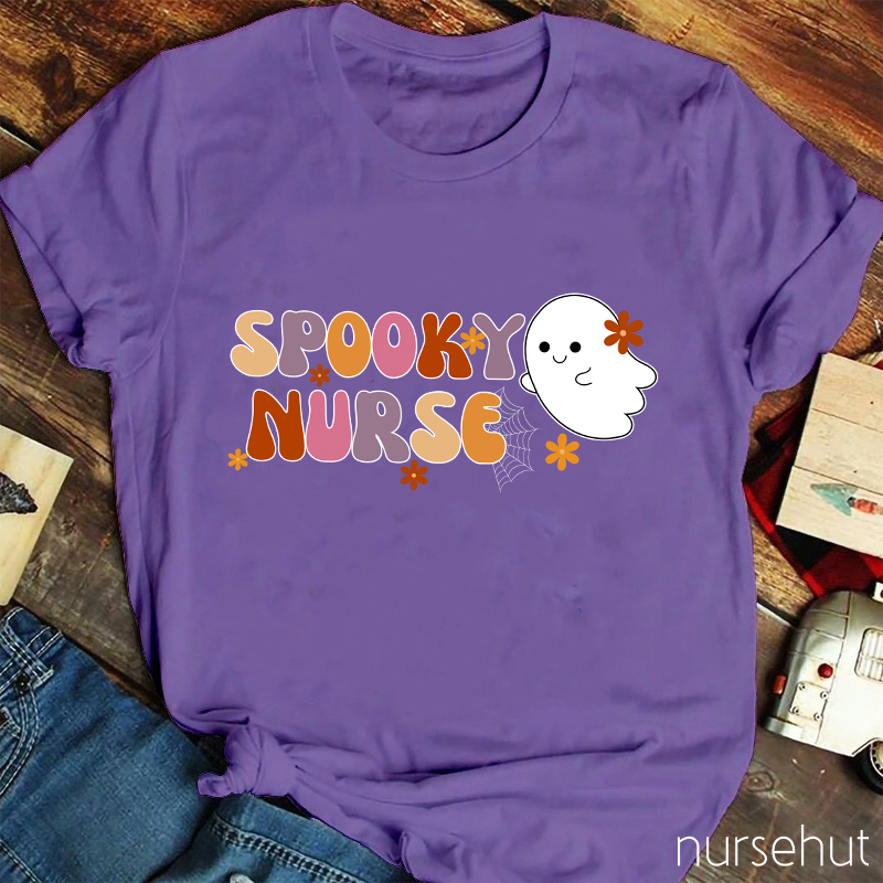 Spooky Nurse Cute Ghost T-Shirt