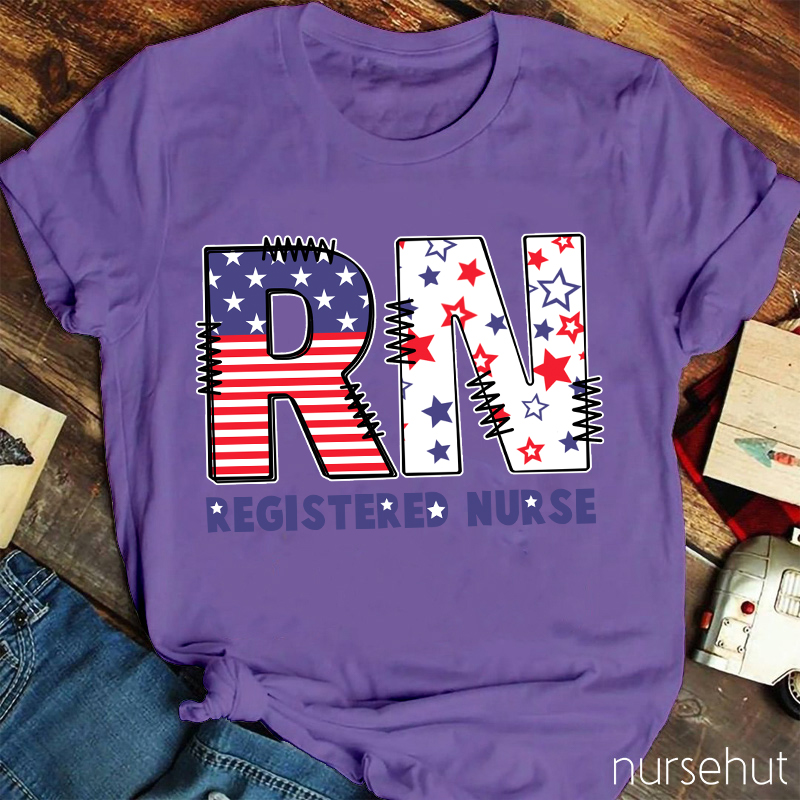Personalized Flat RN Nurse T-Shirt
