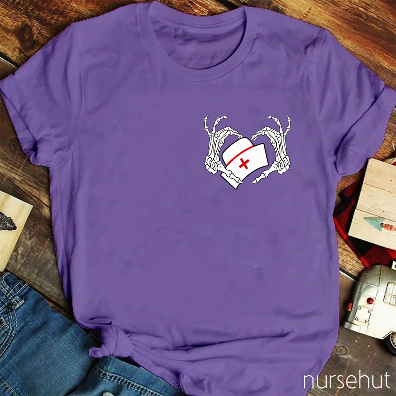 Skeleton Finger Nurse T-Shirt