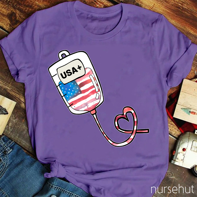 National Flag Infusion Nurse T-Shirt