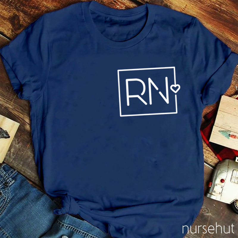 Personalized Black Font RN Nurse T-Shirt