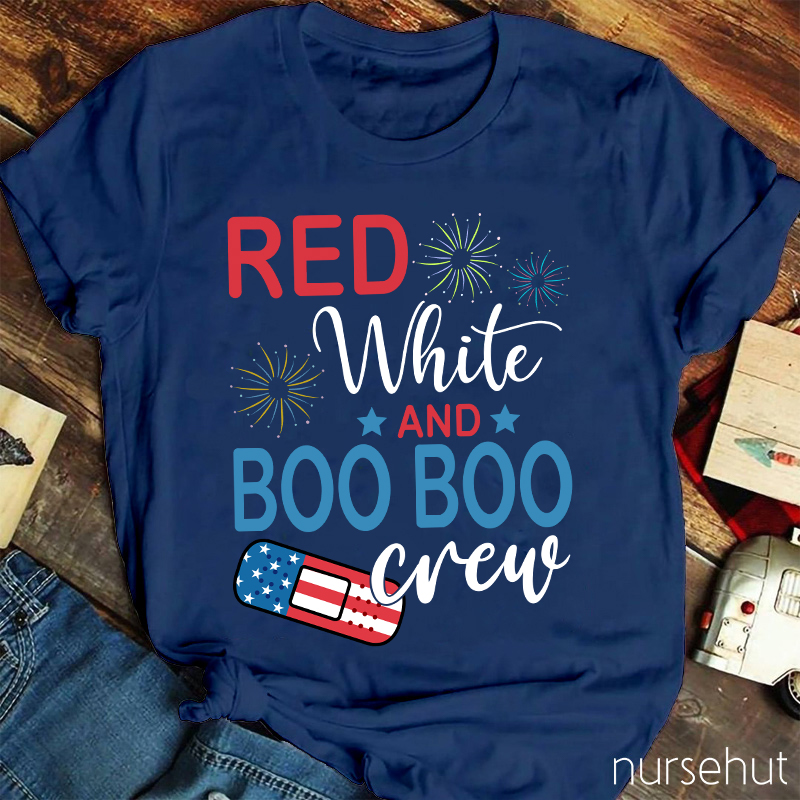 Independence Day Red White And Boo Boo Nurse T-Shirt
