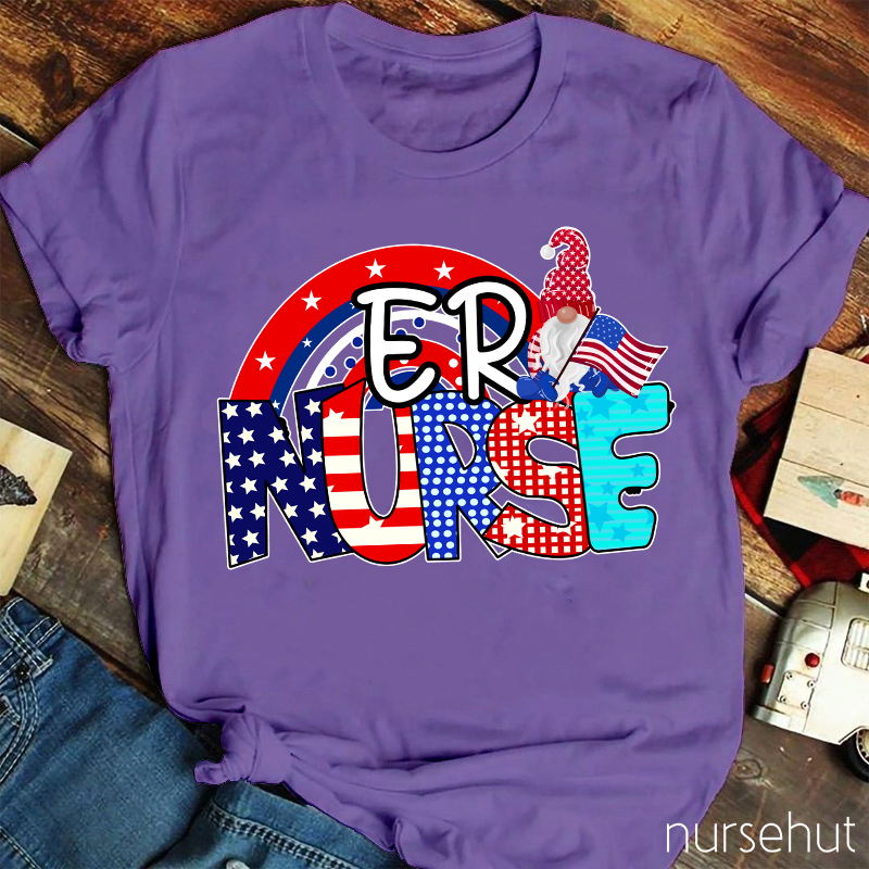 Personalized Department Independence Day ER Nurse T-Shirt
