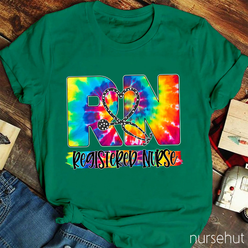 RN Nurse Tie Dye Nurse T-Shirt