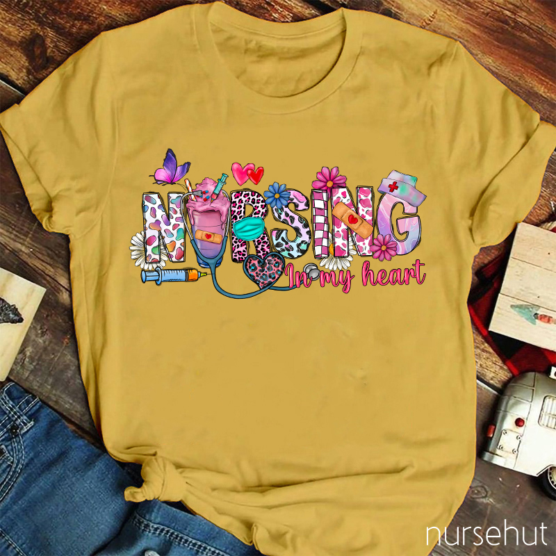 Nurse On My Heart Nurse T-Shirt