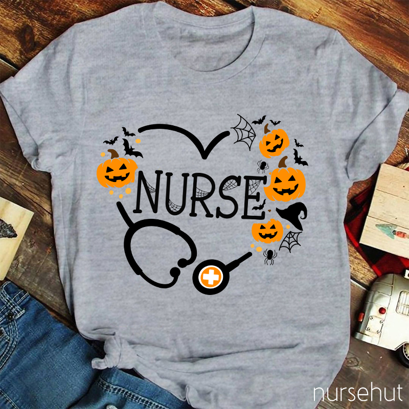 Pumpkin Stethoscope Nurse T-Shirt