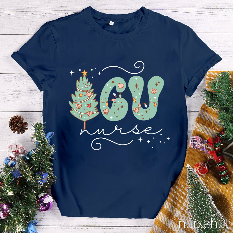 Icu Work Department Pattern Nurse T-Shirt