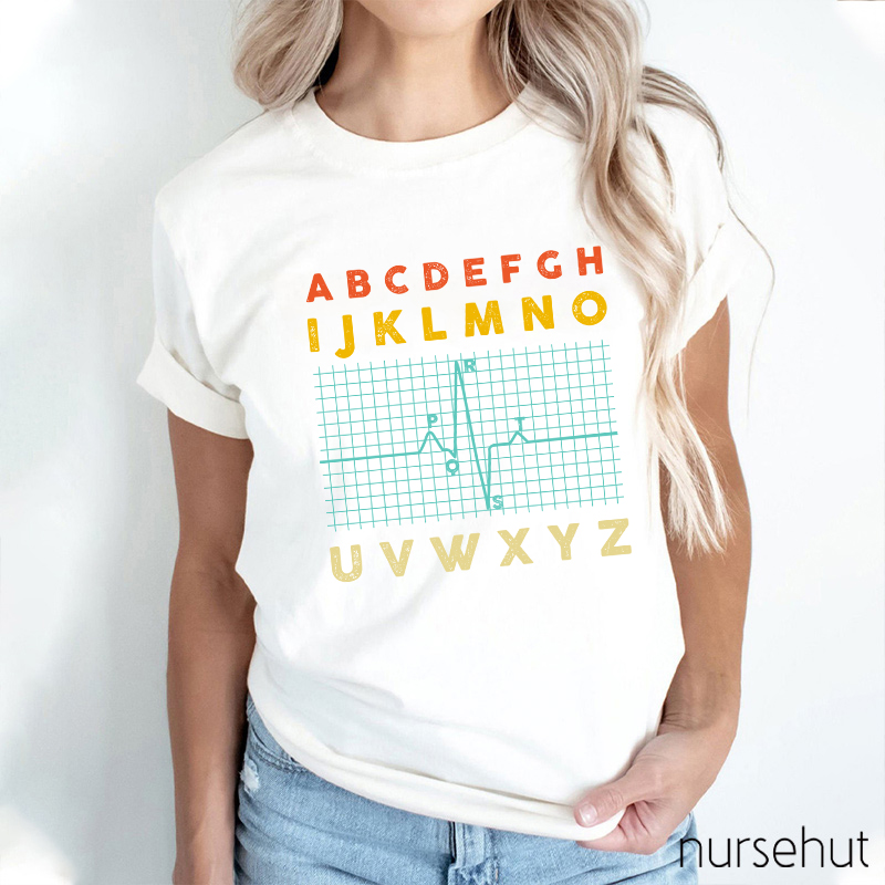 Alphabet With Electrocardiogram Nurse T-Shirt