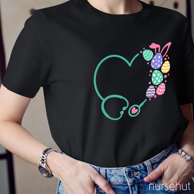 Stethoscope Easter Egg Nurse T-Shirt