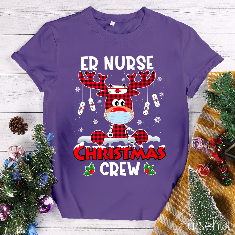 ER Christmas Nurse Crew Reindeer T-Shirt