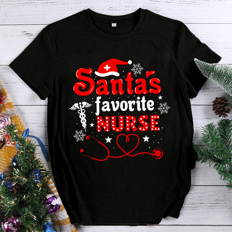 Just A Santa's Favorite Nurse T-Shirt