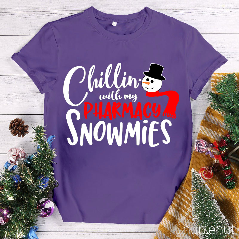 Chillin With My Pharmacy Snowmies Nurse T-Shirt