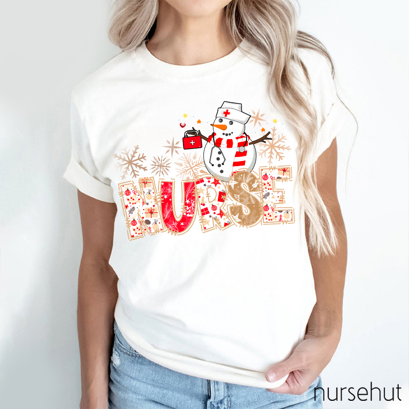 Snowman Nurse On Position Nurse T-Shirt