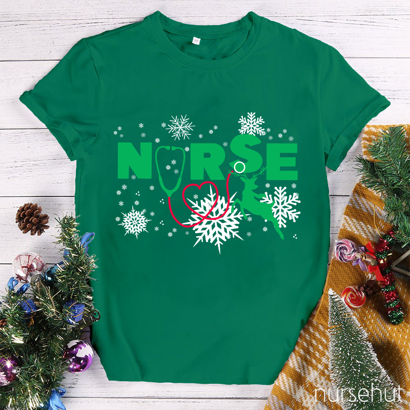 There Will Be A White Christmas Waits Ahead Nurse T-Shirt