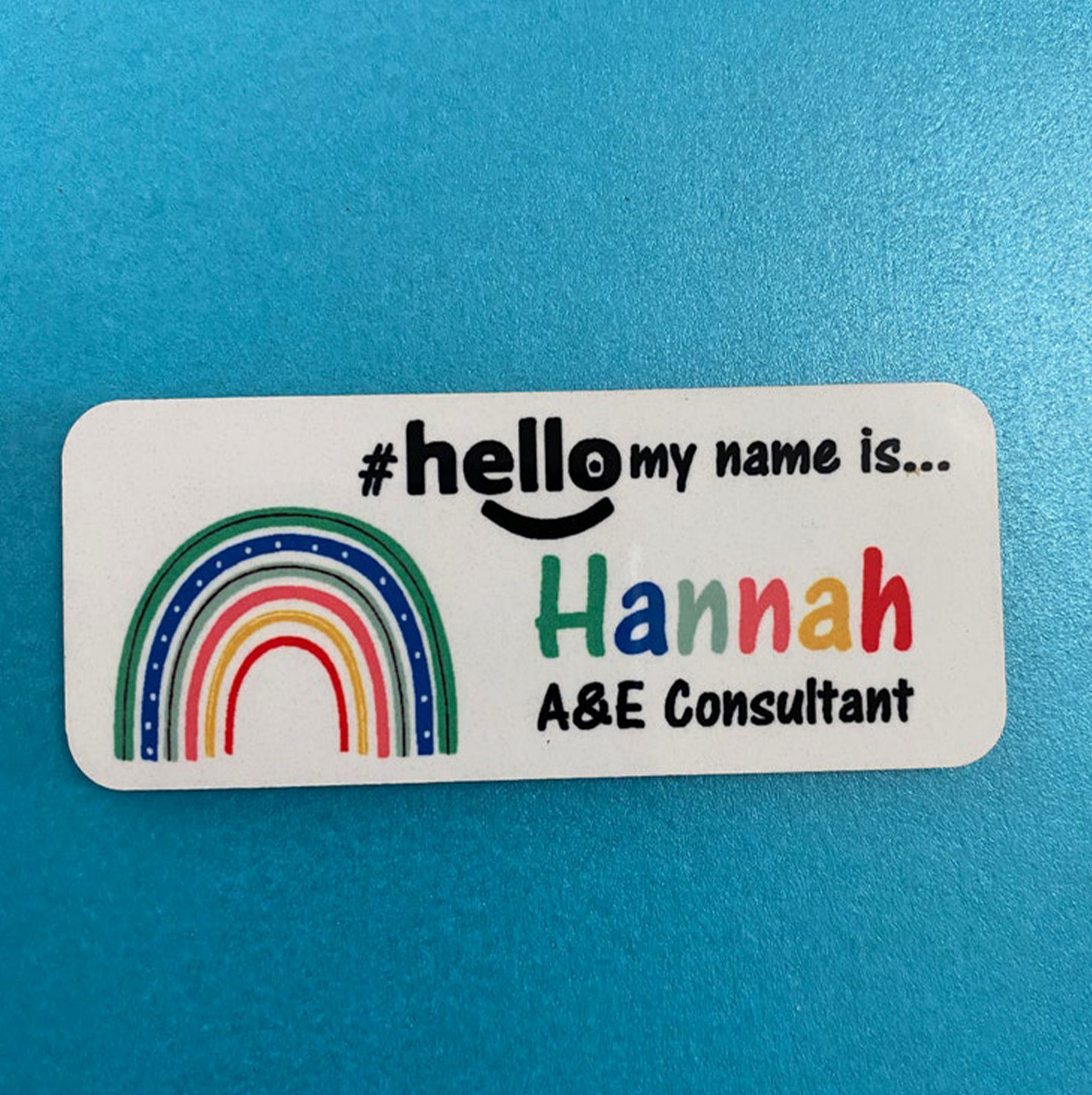 Personalised Sublimation Printed Rainbows Name Badge