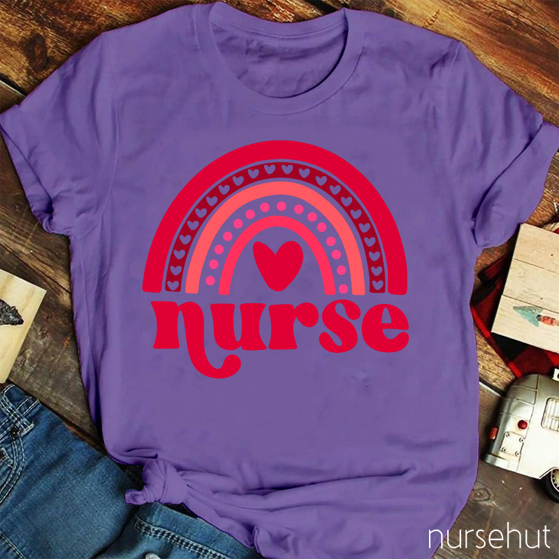 Red Rainbow Nurse T-Shirt