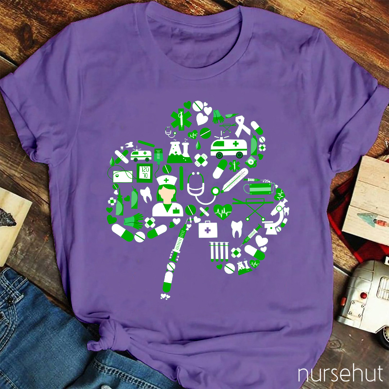 Medical And Nursing Clover Nurse T-Shirt