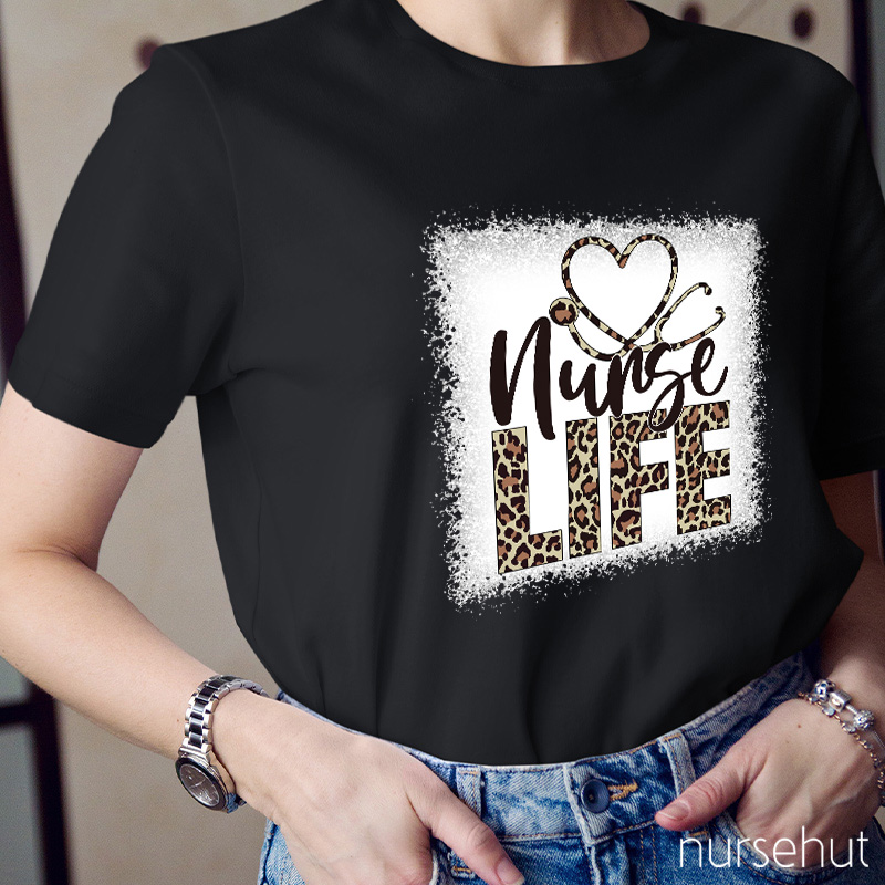 Nurse Leopard Life Nurse T-shirt