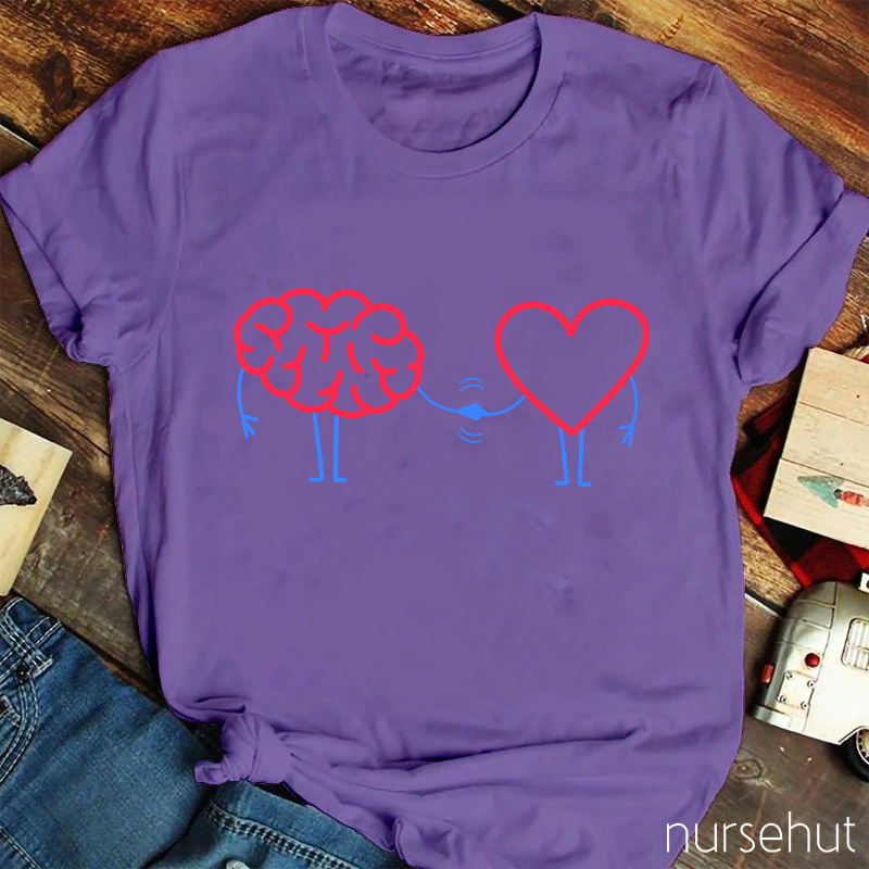 Brain Heart Love Nurse T-Shirt