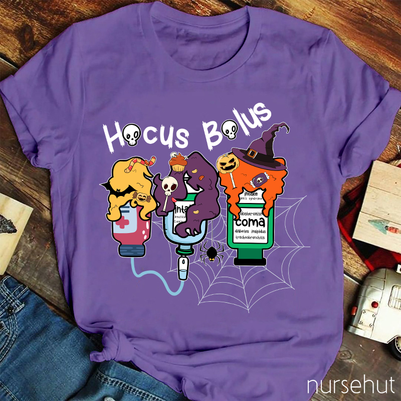 Hocus Bolus Halloween Nurse T-Shirt