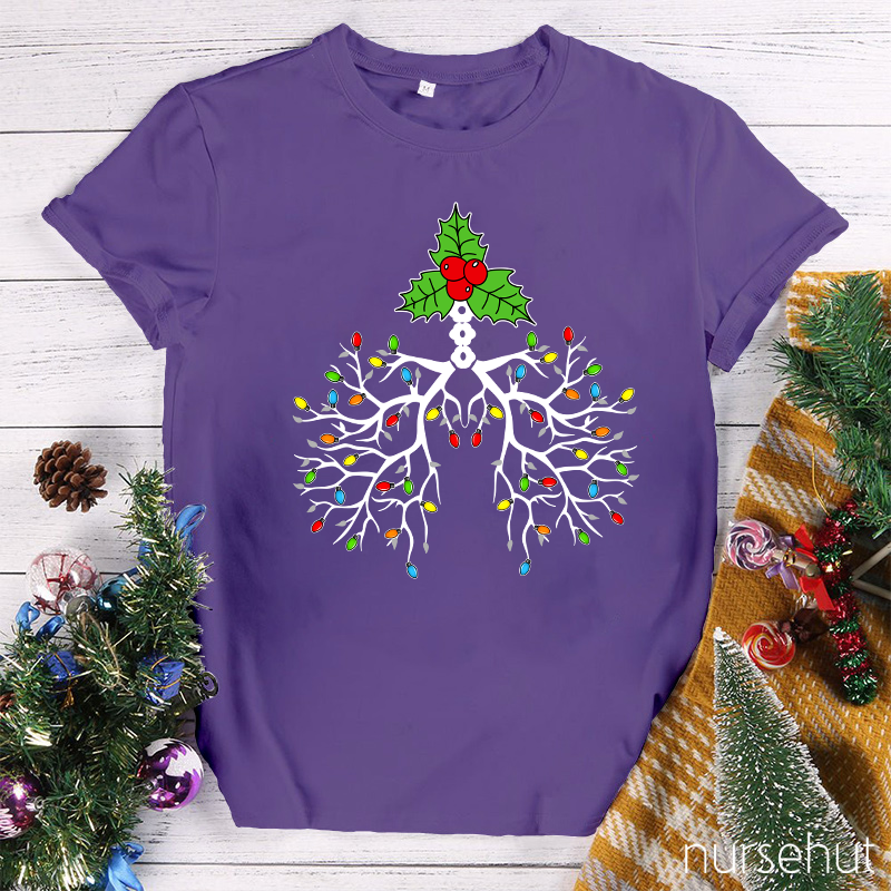 Christmas Vibes Lungs Nurse T-Shirt