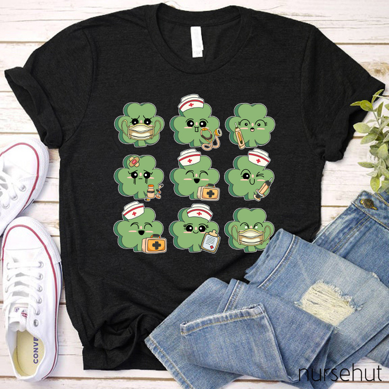Cute Shamrock Nurse T-Shirt