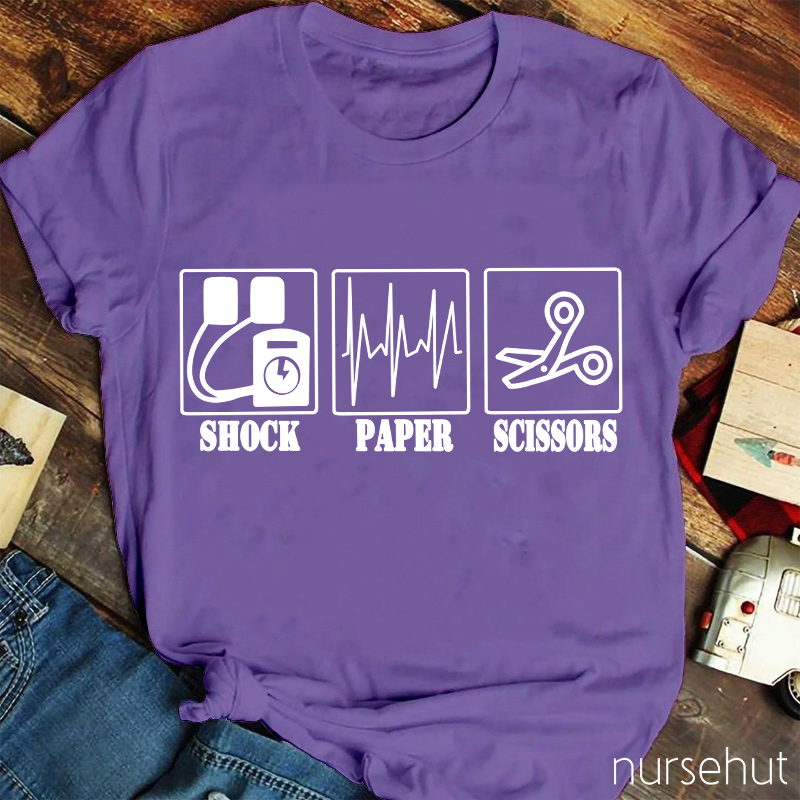 Shock Paper Scissors Nurse T-Shirt