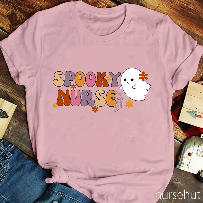 Spooky Nurse Cute Ghost T-Shirt