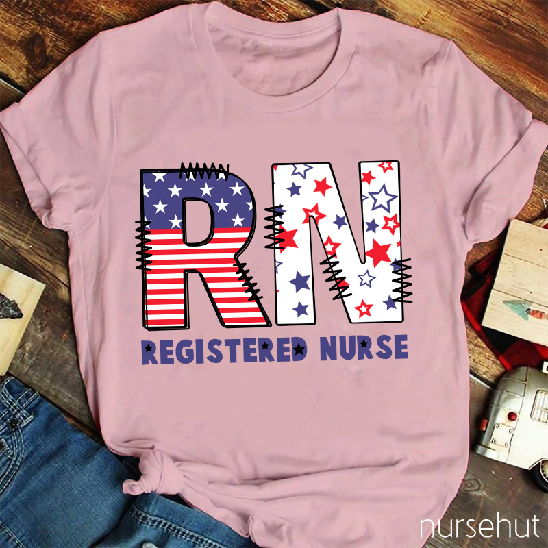 Personalized Flat RN Nurse T-Shirt