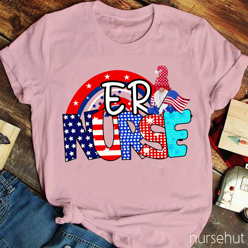 Personalized Department Independence Day ER Nurse T-Shirt