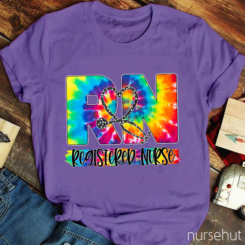 RN Nurse Tie Dye Nurse T-Shirt