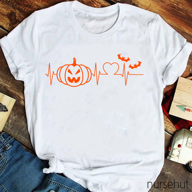 Halloween Heartbeat Nurse T-Shirt