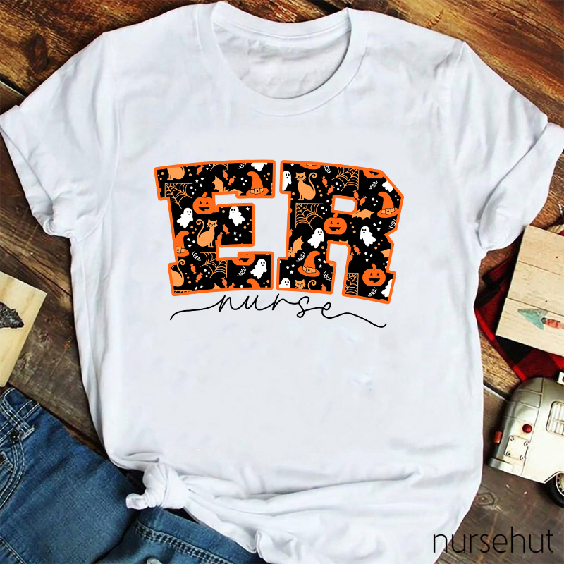 Personalized Happy Halloween Nurse T-Shirt