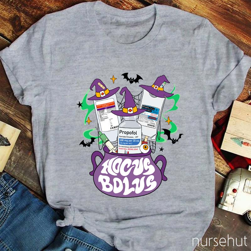 Hocus Bolus Halloween Pharmacist Nurse T-Shirt