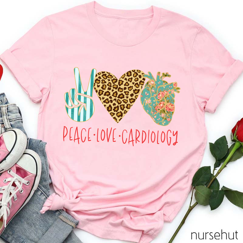 Peace Love Cardiology Nurse T-Shirt
