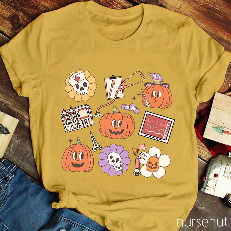 Halloween Pumpkins Nurse Life Nurse T-Shirt