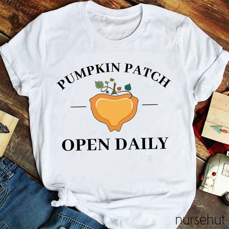 Pumpkin Patch Open Daily Nurse T-Shirt