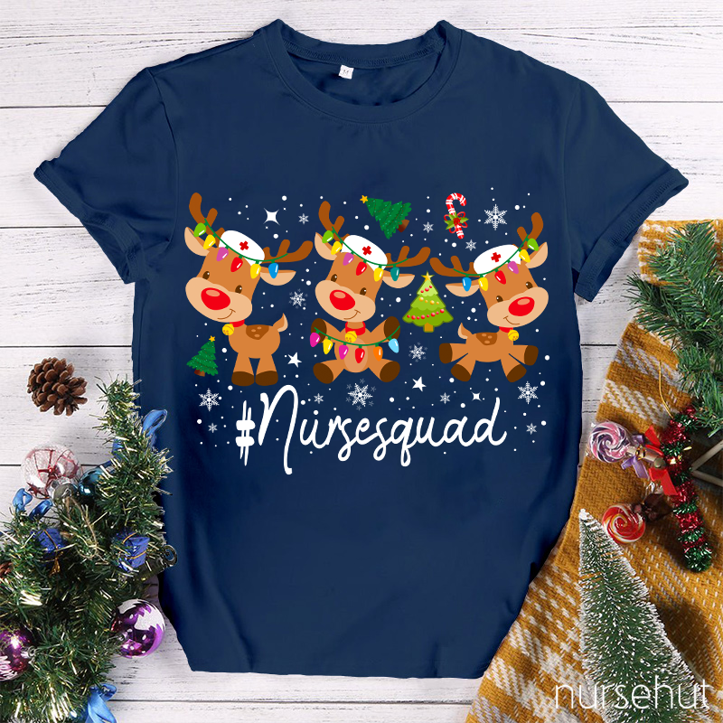 Christmas Elk Nurse Squad Nurse T-Shirt