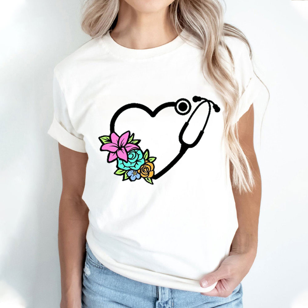 Floral Stethoscope T-Shirt