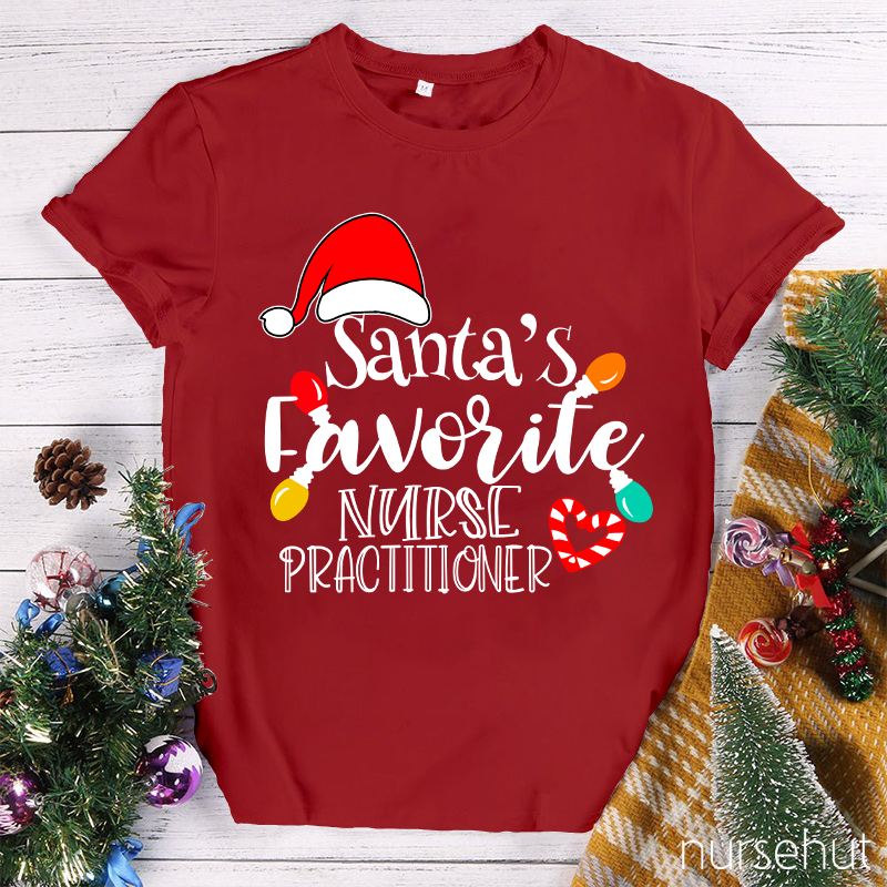 Santa's Favorite Nurse Practitioner Nurse T-Shirt