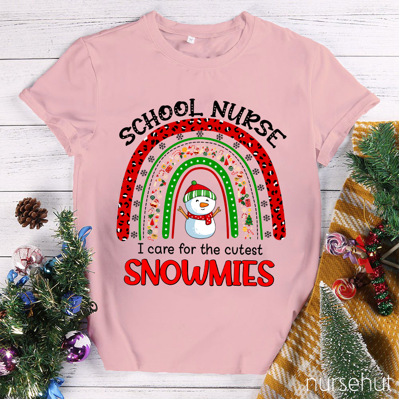 School Nurse I Care For The Cutest Snowmies Nurse T-Shirt
