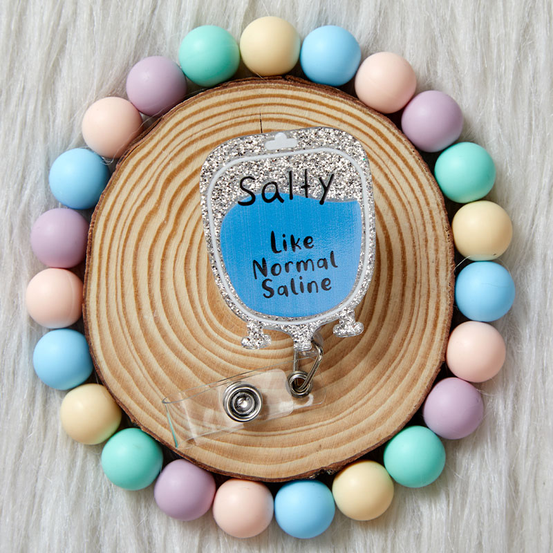 Glitter powder Nurse Badge Reel