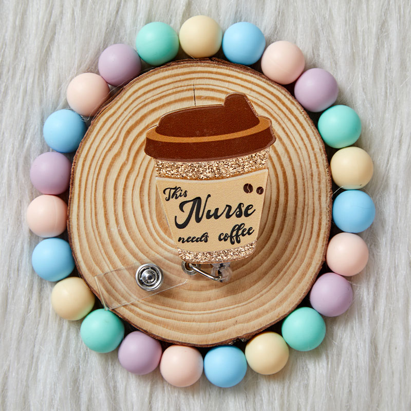 Glitter powder Nurse Badge Reel