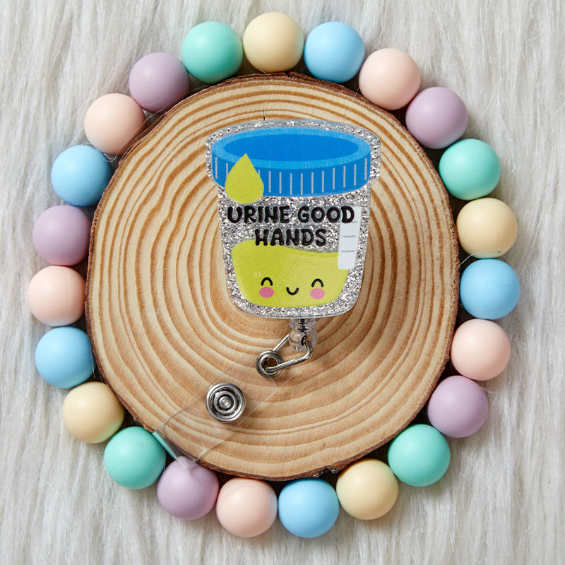 Glitter powder Nurse Badge Reel