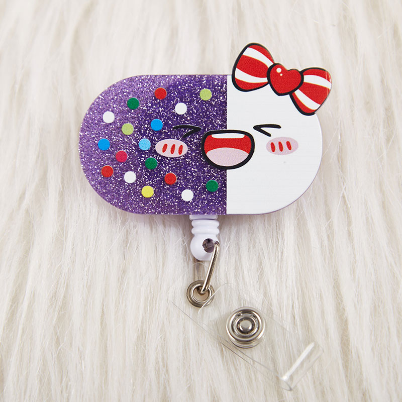 The Cute Purple Pill Nurse Badge Reel