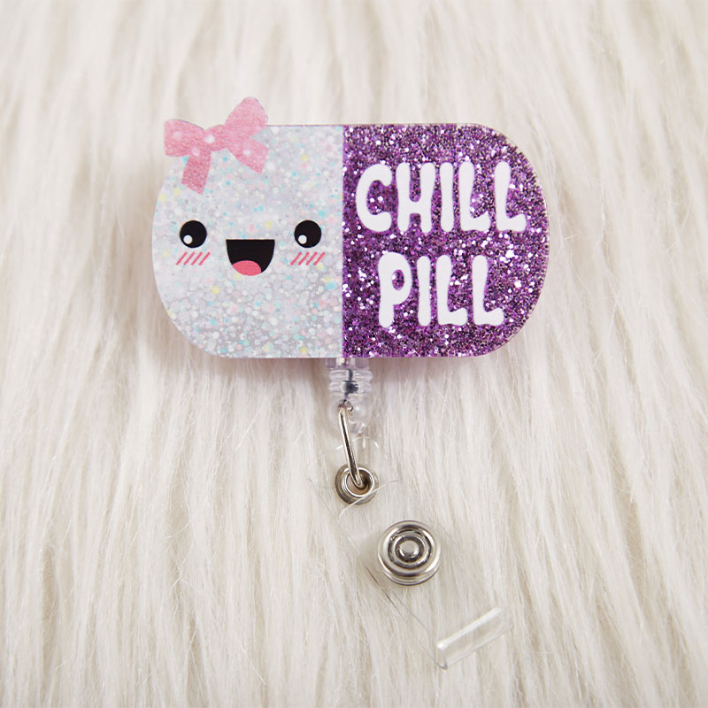 Glitter powder Nurse Badge Reel