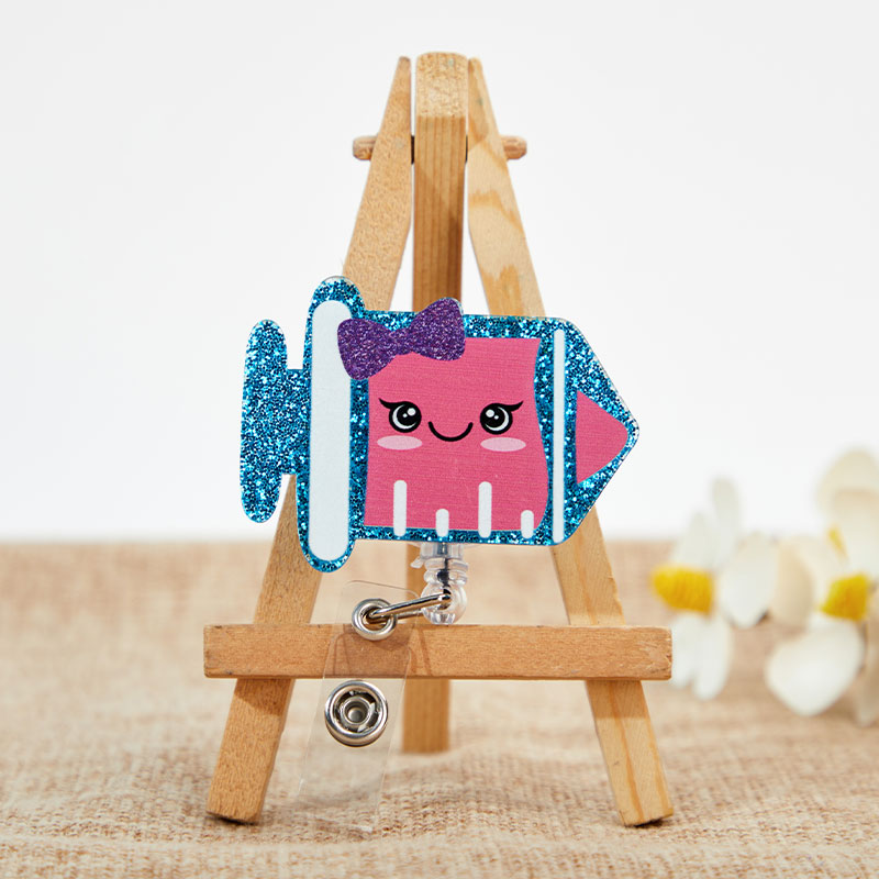 Glitter powder Nurse Badge Reel