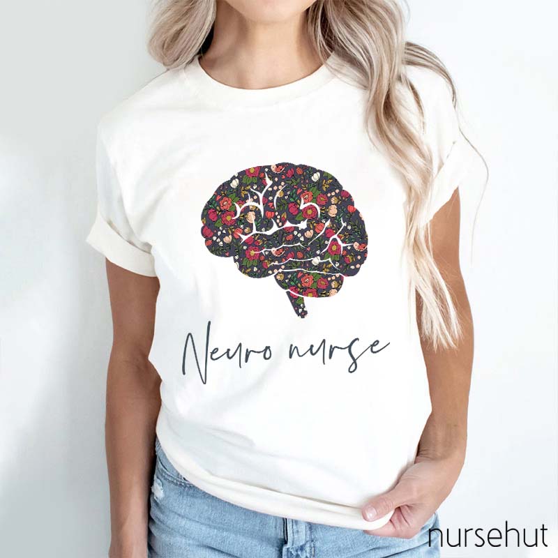 Flower Brain Neuro Nurse T-Shirt