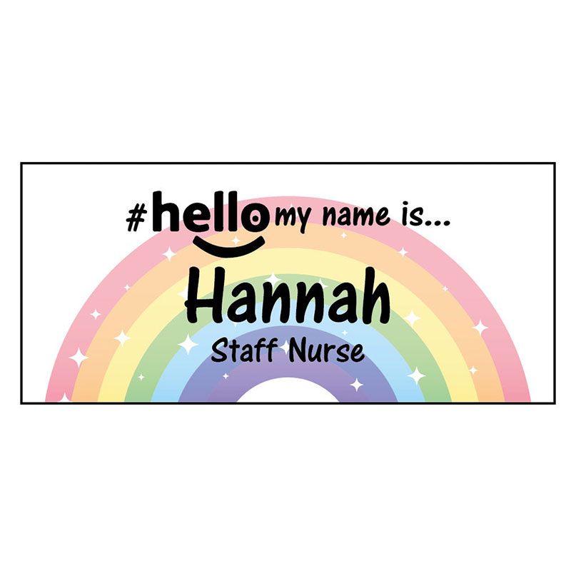 Personalised Hello My Name Is Rainbows Name Badge